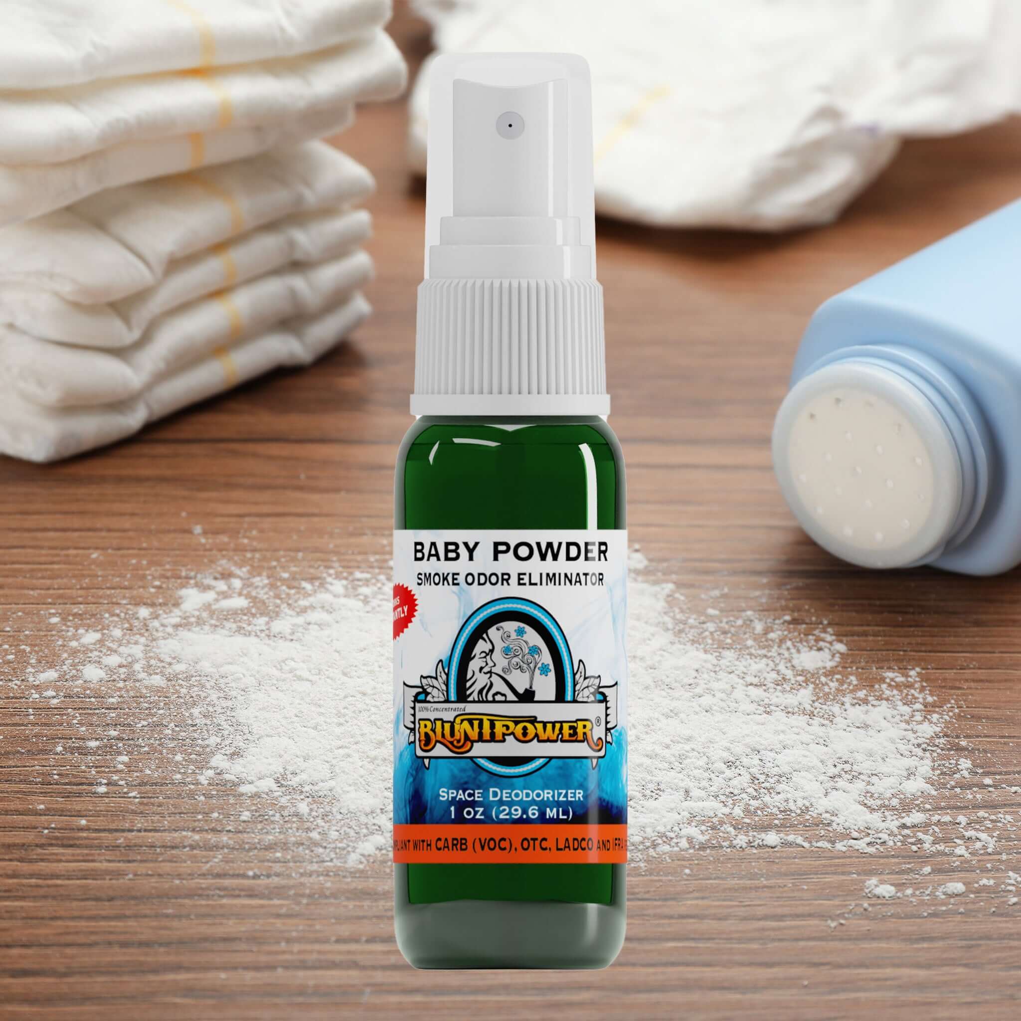 BluntPower Smoke Odor Eliminator - Baby Powder Scent (1 fl. oz.)